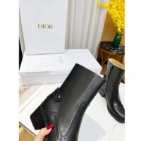 Dior Women Shoes CD D-Folk Heeled Ankle Boot Black Perforated Calfskin 4.5 Cm Heel (2)