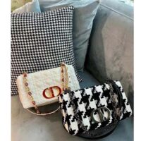 Dior Women Small Dior Caro Bag Black White Macro Houndstooth Fabric (1)