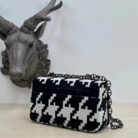 Dior Women Small Dior Caro Bag Black White Macro Houndstooth Fabric (1)