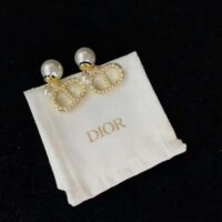 Dior Women Tribales Earrings Gold-Finish Metal and White Resin Pearls (1)