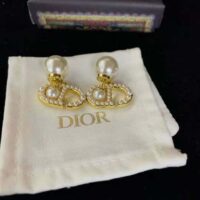 Dior Women Tribales Earrings Gold-Finish Metal and White Resin Pearls (1)