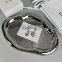 Dior Women Tribales Earrings Silver-Finish Metal with White Resin Pearls (1)