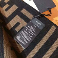 Fendi Women Black Wool and Silk Scarf (1)