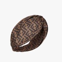 Fendi Women FF Band FF Band Brown Silk Bandeau Top (1)