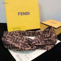 Fendi Women FF Band FF Band Brown Silk Bandeau Top (1)