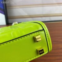 Fendi Women FF Mini Sunshine Shopper Acid Green Leather Mini Bag (9)