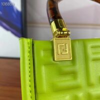 Fendi Women FF Mini Sunshine Shopper Acid Green Leather Mini Bag (9)