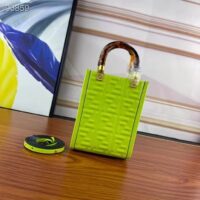 Fendi Women FF Mini Sunshine Shopper Acid Green Leather Mini Bag (9)