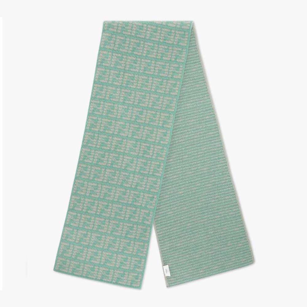 Fendi Women FF Scarf Mint Green Cashmere Scarf