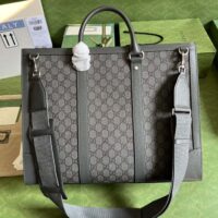 Gucci Unisex GG Ophidia Large Tote Bag Grey Black GG Supreme Canvas (2)