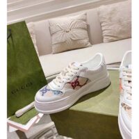 Gucci Unisex GG Sneaker White Leather Mid heel Interlocking G 5.6 Cm Heel (10)