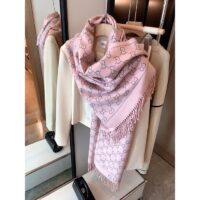 Gucci Unisex GG Wool Scarf Beige Mini GG Lilac Tassel Detail (1)