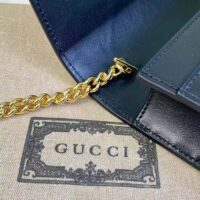 Gucci Women GG Matelassé Chain Wallet Black Leather Double G Chain Strap (6)