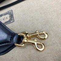 Gucci Women GG Matelassé Mini Top Handle Bag Black Leather Double G (1)
