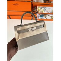 Hermes Women Mini Kelly 20 Bag Epsom Leather Gold Hardware-Grey (1)