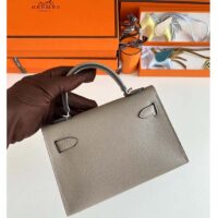 Hermes Women Mini Kelly 20 Bag Epsom Leather Gold Hardware-Grey (1)