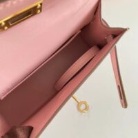 Hermes Women Mini Kelly 20 Bag Epsom Leather Gold Hardware-Pink (8)