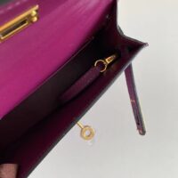 Hermes Women Mini Kelly 20 Bag Epsom Leather Gold Hardware-Purple (8)