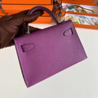 Hermes Women Mini Kelly 20 Bag Epsom Leather Gold Hardware-Purple (8)