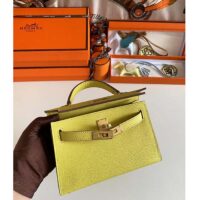 Hermes Women Mini Kelly 20 Bag Epsom Leather Gold Hardware-Yellow (8)