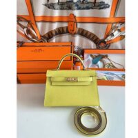 Hermes Women Mini Kelly 20 Bag Epsom Leather Gold Hardware-Yellow (8)