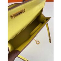 Hermes Women Mini Kelly 20 Bag Epsom Leather Gold Hardware-Yellow (8)