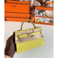 Hermes Women Mini Kelly 20 Bag Epsom Leather Gold Hardware-Yellow (8)