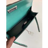 Hermes Women Mini Kelly 20 Bag Epsom Leather Silver Hardware-Green (2)