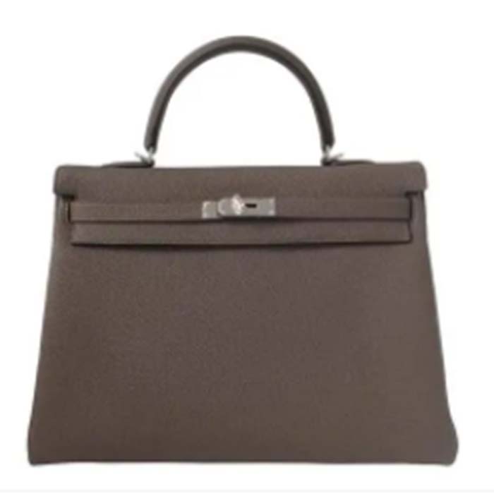Hermes Women Mini Kelly 20 Bag Suede Leather Silver Hardware-Chocolate (4)