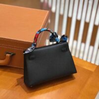 Hermes Women Mini Kelly 20 Bag in Togo Leather with Gold Hardware-Black (2)