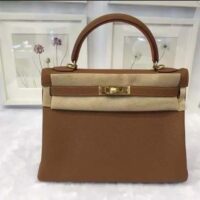 Hermes Women Mini Kelly 20 Bag in Togo Leather with Gold Hardware-Brown (6)