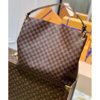 Louis Vuitton LV Unisex Graceful MM Hobo Damier Ebene Coated Canvas Cowhide Leather (1)