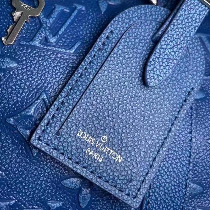 Louis Vuitton LV Unisex Keepall Bandoulière 50 Weekend Bag Denim Blue Cowhide Leather (10)