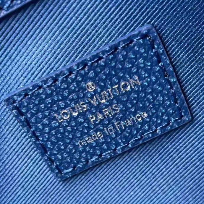 Louis Vuitton LV Unisex Keepall Bandoulière 50 Weekend Bag Denim Blue Cowhide Leather (13)