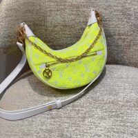 Louis Vuitton LV Unisex Loop Half-Moon Baguette Bag Yellow Monogram Jacquard Velvet (1)