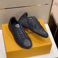 Louis Vuitton LV Unisex Luxembourg Sneaker Monogram Embossed Grained Calf Leather Black Rubber (11)