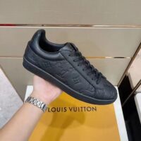 Louis Vuitton LV Unisex Luxembourg Sneaker Monogram Embossed Grained Calf Leather Black Rubber (11)