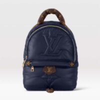 Louis Vuitton LV Unisex Pillow Palm Springs Mini Backpack Navy Blue Recycled Metallic Nylon (2)