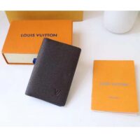 Louis Vuitton LV Unisex Pocket Organizer Acajou Navy Blue Taiga Cowhide Leather (1)