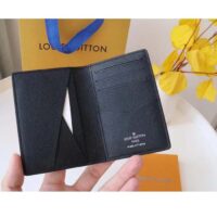 Louis Vuitton LV Unisex Pocket Organizer Glacier Black Taiga Cowhide Leather (6)