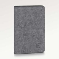 Louis Vuitton LV Unisex Pocket Organizer Glacier Black Taiga Cowhide Leather (6)