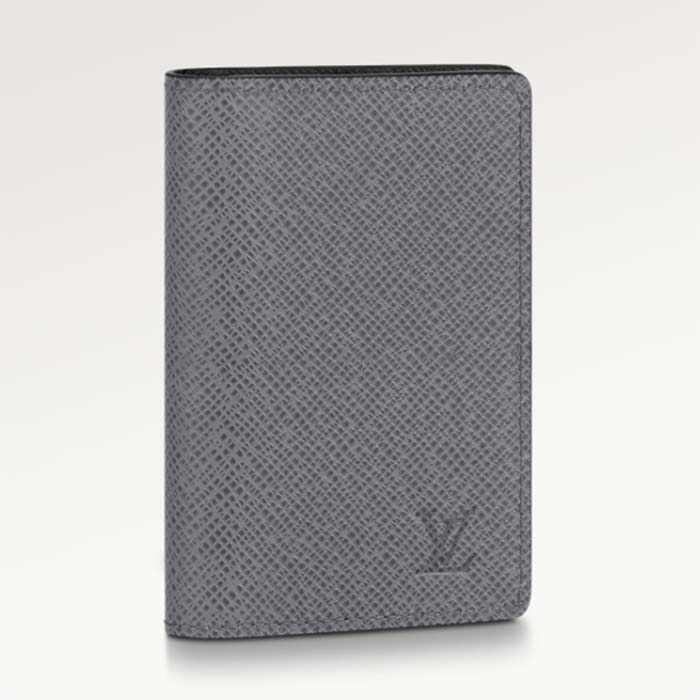Louis Vuitton LV Unisex Pocket Organizer Glacier Black Taiga Cowhide Leather