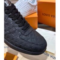 Louis Vuitton LV Unisex Rivoli Sneaker Black Mini Monogram Embossed Calf Leather Rubber (4)