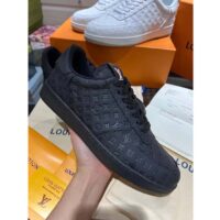 Louis Vuitton LV Unisex Rivoli Sneaker Black Mini Monogram Embossed Calf Leather Rubber (4)