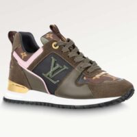 Louis Vuitton LV Unisex Run Away Sneaker Khaki Green Suede Calf Leather Monogram (3)