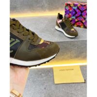 Louis Vuitton LV Unisex Run Away Sneaker Khaki Green Suede Calf Leather Monogram (3)