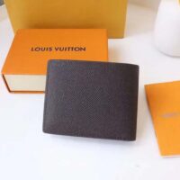 Louis Vuitton LV Unisex Slender Wallet Embossed Taiga Leather Acajou Navy Blue (2)