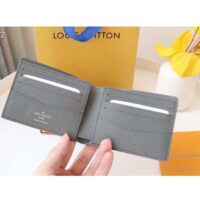 Louis Vuitton LV Unisex Slender Wallet Embossed Taiga Leather Epicea Glacier Cowhide (9)