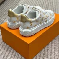 Louis Vuitton LV Unisex Time Out Sneaker Gold Monogram Debossed Calf Leather (4)