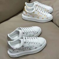 Louis Vuitton LV Unisex Time Out Sneaker Silver Monogram Debossed Calf Leather (6)